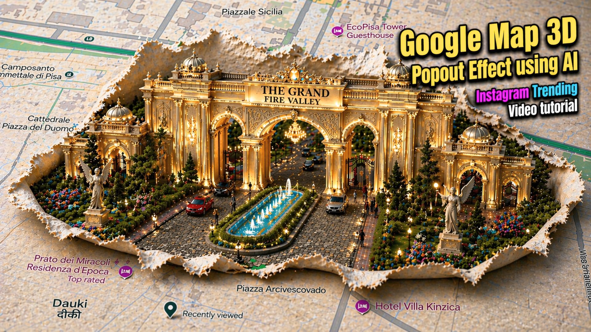 How to Make Viral Google Map 3D Pop-Out Video using AI